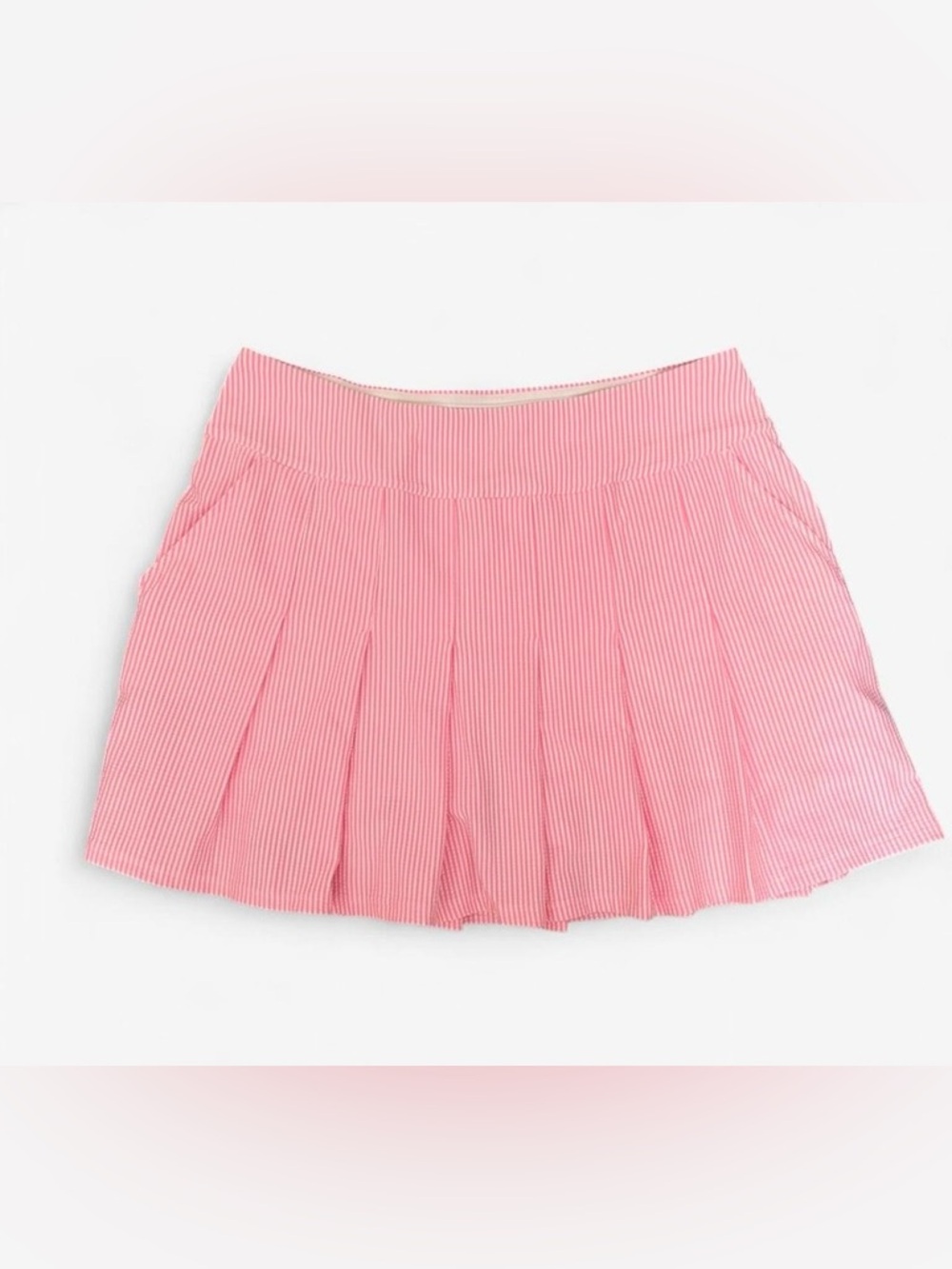 Lilly Pulitzer Luxletic Pink Seersucker Pleated Golf Performance Skirt Size 12 - Picture 5 of 6
